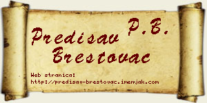 Predisav Brestovac vizit kartica